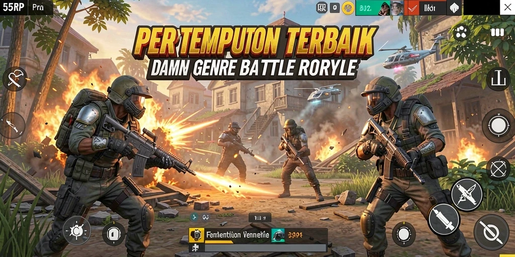 Gameplay seru dalam pertempuran Battle Royale di 55RP.