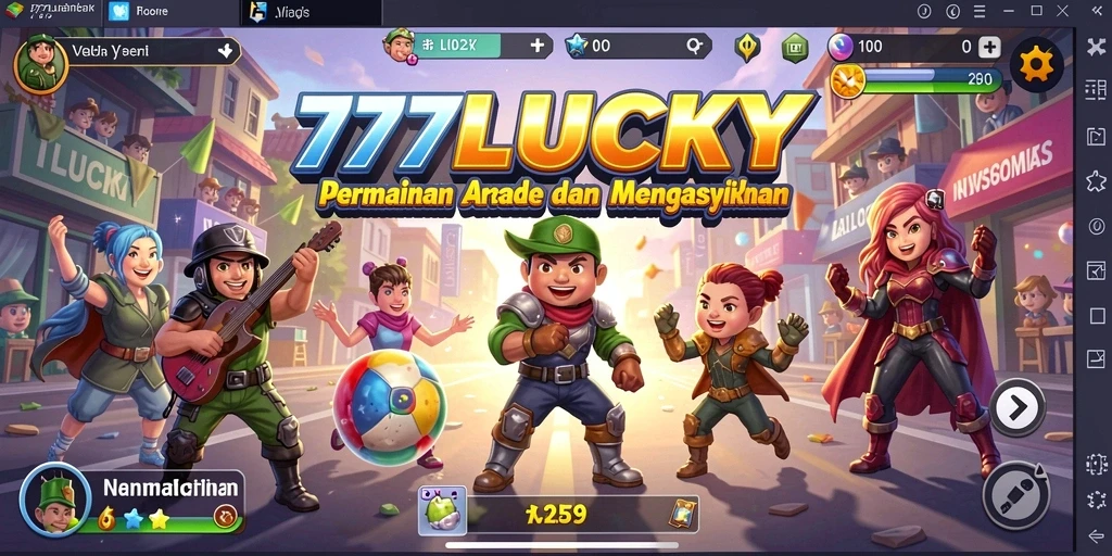 Tampilan gameplay 777LUCKY yang penuh warna dan menarik.