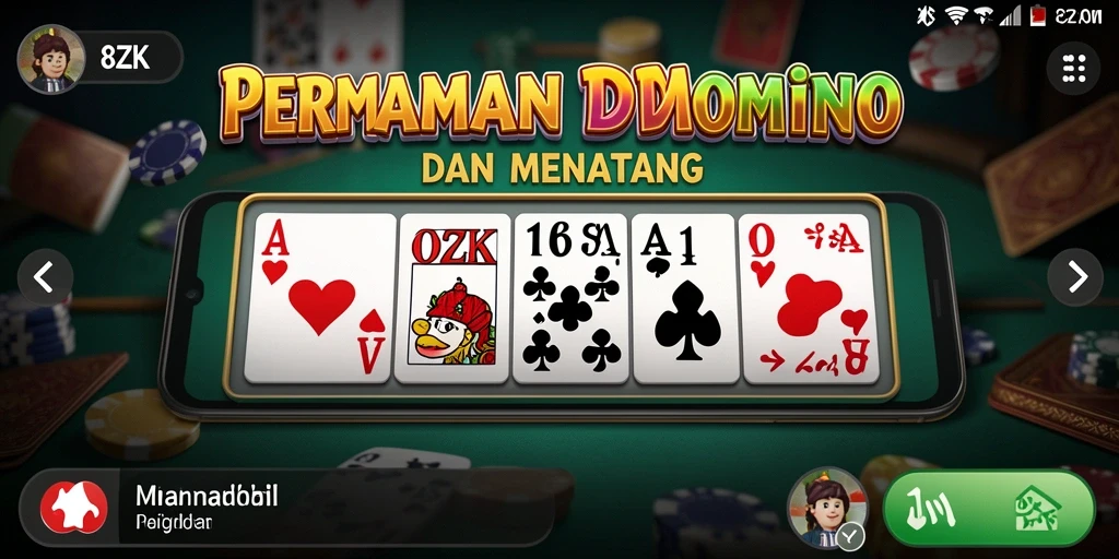 Tampilan gameplay menegangkan saat bermain Domino di 8ZK.