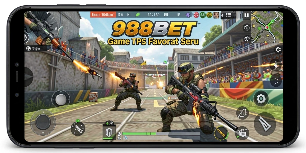 Screenshot gameplay seru dari 988BET yang menampilkan aksi TPS.