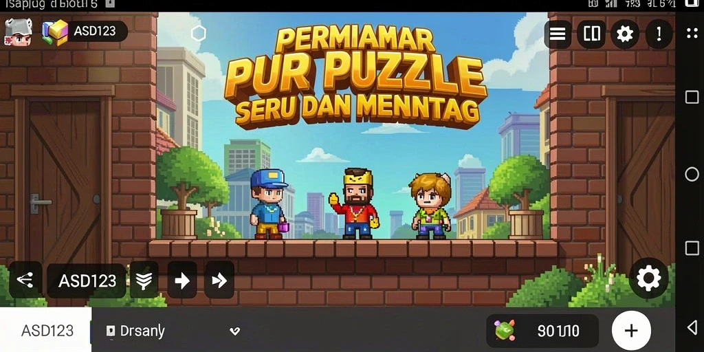 Tampilan gameplay seru dari ASD123 dengan berbagai tantangan puzzle.