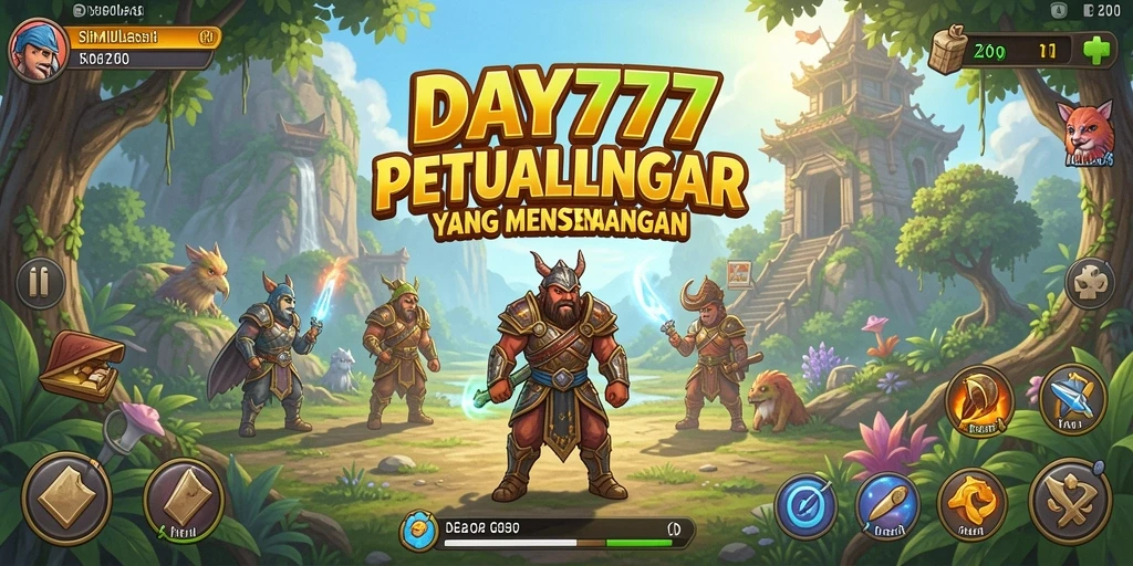 Tampilan gameplay DAY777 yang menarik dan penuh warna dalam simulasi.