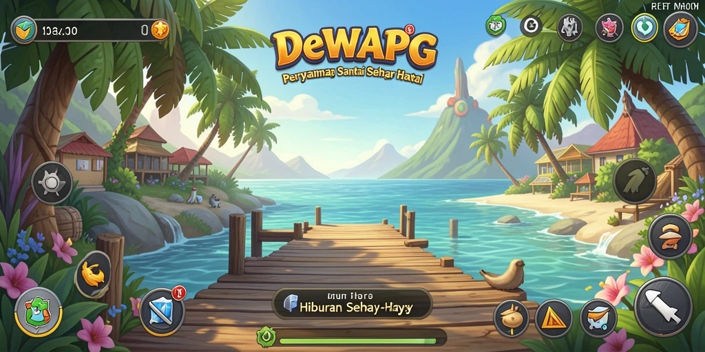 Screenshot DEWAPG menampilkan gameplay yang santai dan penuh warna.