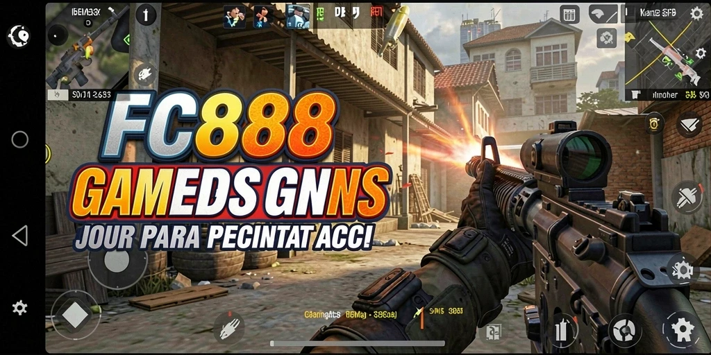 Screenshot gameplay FC888 menampilkan aksi tembak-menembak yang seru.