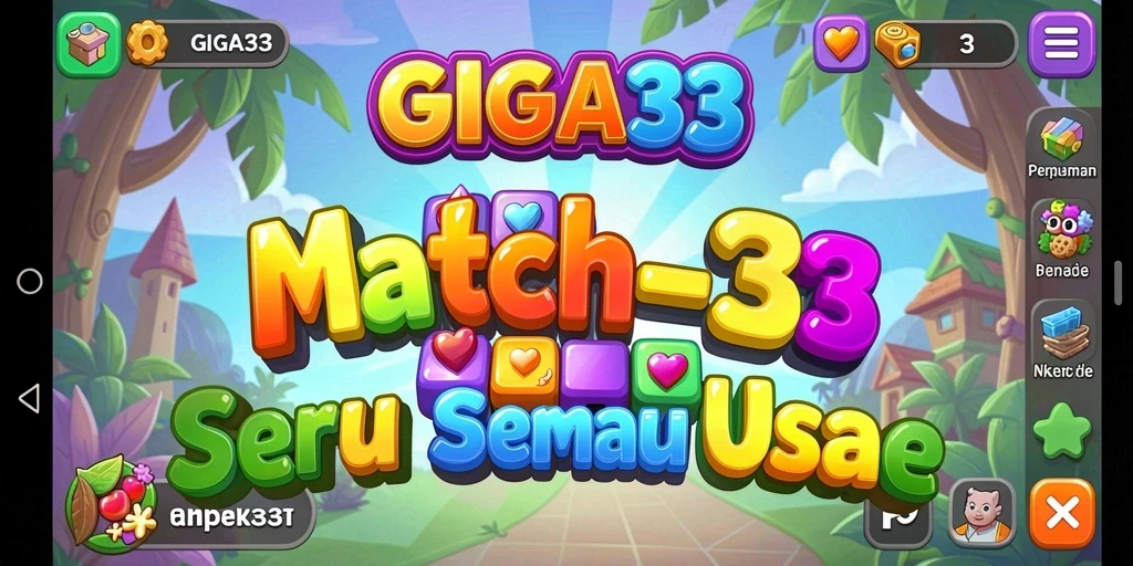 Tampilan gameplay GIGA33 yang seru dalam genre Match-3.