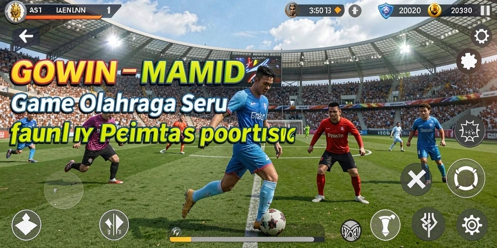 Tampilan screenshot GOWIN menunjukkan aksi seru dalam permainan olahraga.