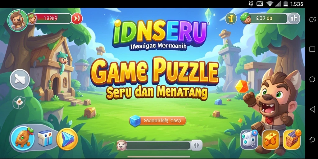 Tampilan gameplay menantang dari IDNSERU saat menyelesaikan teka-teki.