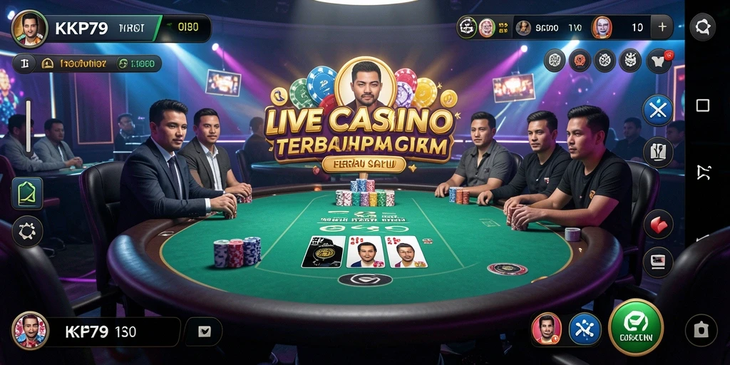 Screenshot KPK79 menampilkan gameplay Live Casino yang mendebarkan dan interaktif.