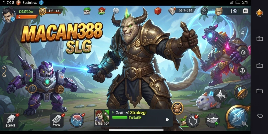 Screenshot utama menampilkan aksi intens dalam gameplay SLG.