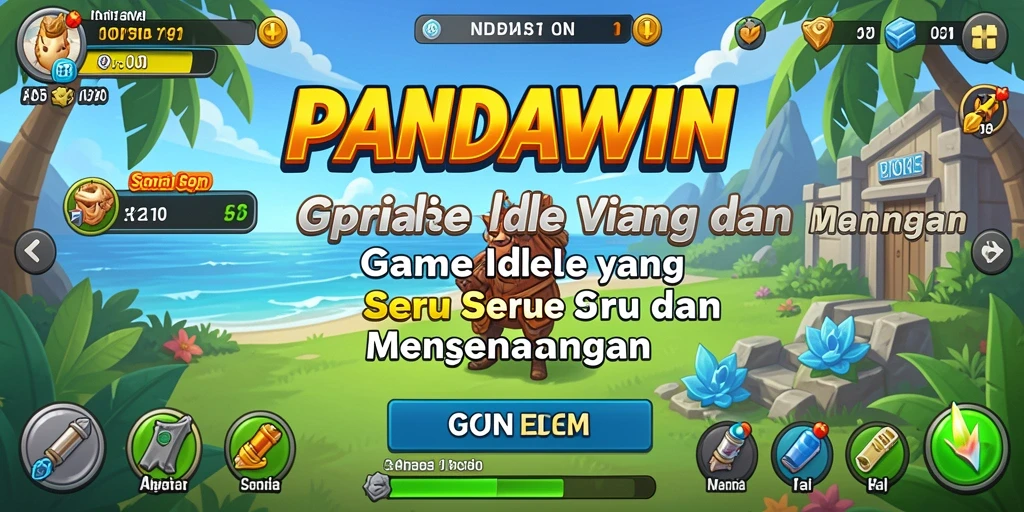 Tangkapan layar gameplay <strong>PANDAWIN</strong> menunjukkan panda bekerja di kerajaan mereka.