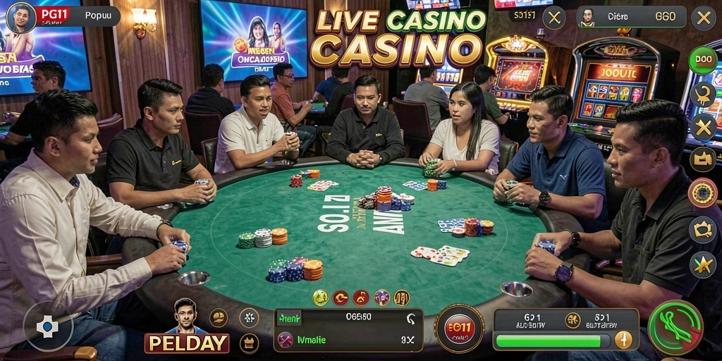 Tampilan gameplay Live Casino PG11 yang mendebarkan dan interaktif.