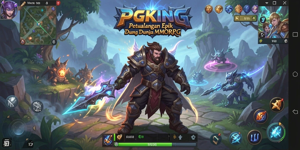 Gameplay PGKING yang epik dalam dunia MMORPG yang penuh aksi.