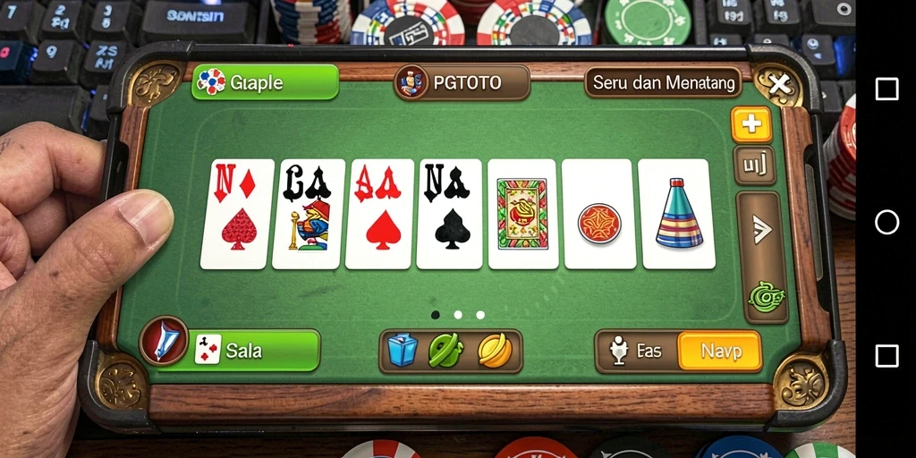 Tampilan gameplay Gaple yang seru dan menarik.