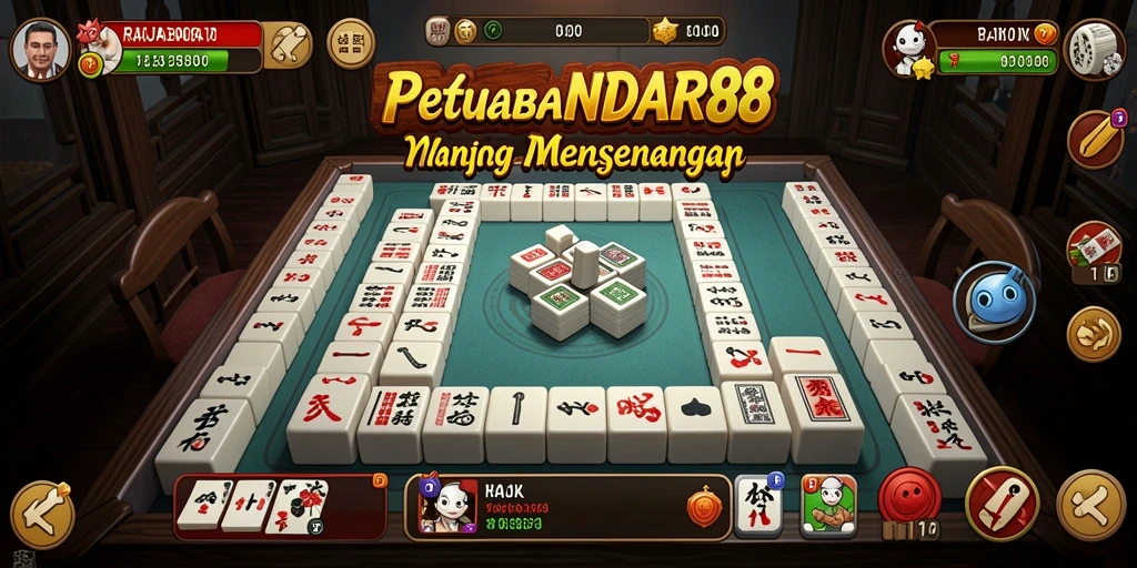 Tampilan gameplay <strong>RAJABANDAR88</strong> yang menawan dengan ubin Mahjong berwarna-warni.