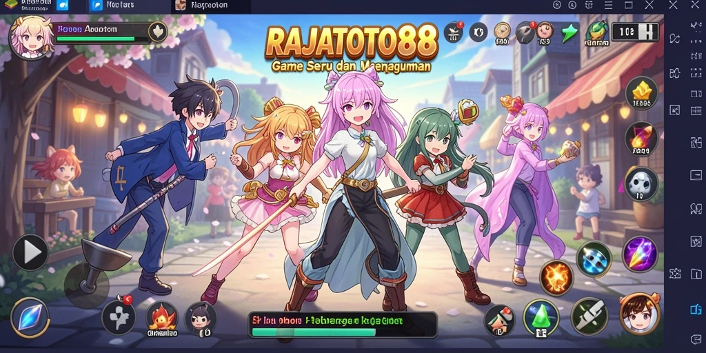 Screenshot RAJATOTO88 menampilkan karakter anime dalam aksi seru.