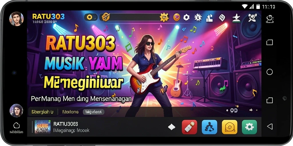 Screenshot utama RATU303 menampilkan momen seru permainan musik.