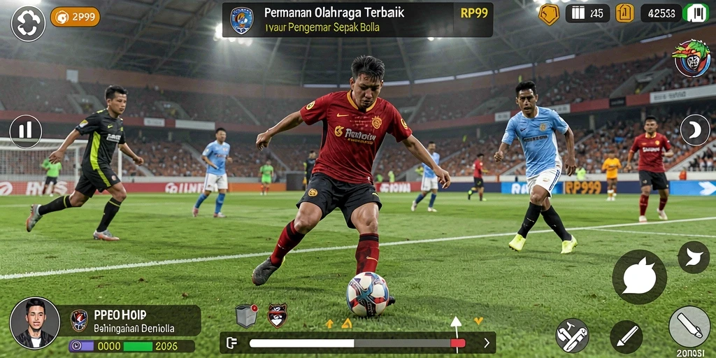 Tampilan gameplay RP99 dengan pemain beraksi di lapangan.