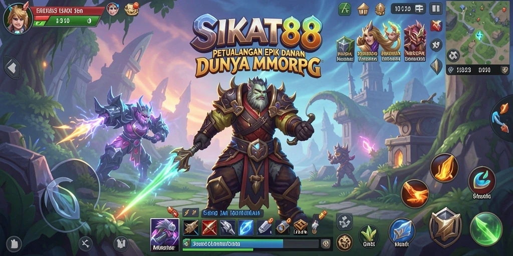 Screenshot gameplay SIKAT88 menampilkan pertarungan seru dalam MMORPG.