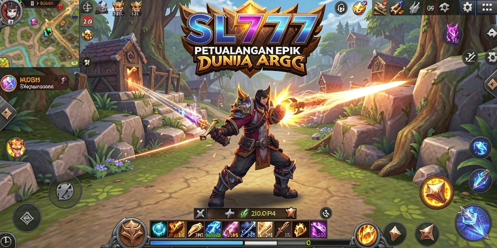 Screenshot gameplay SL777 dengan pertarungan epik di dunia ARPG.