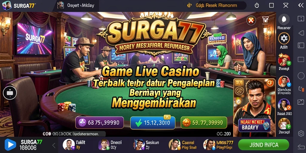 Tampilan menarik dan interaktif dari permainan Live Casino SURGA77.
