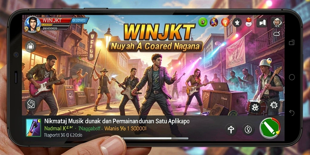 Tampilan gameplay WINJKT yang menampilkan tantangan musik yang menyenangkan.