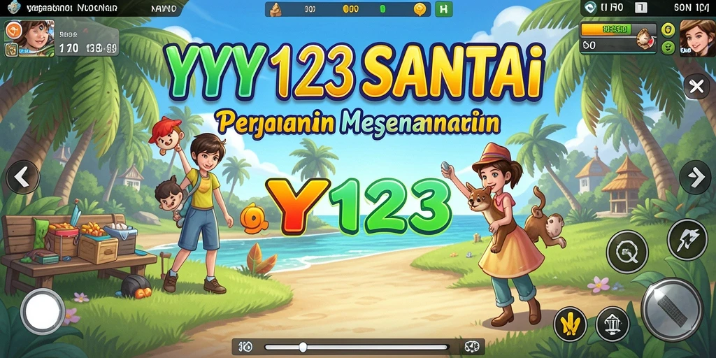 Tampilan gameplay menyenangkan dari YY123 dengan desain grafis yang cerah.